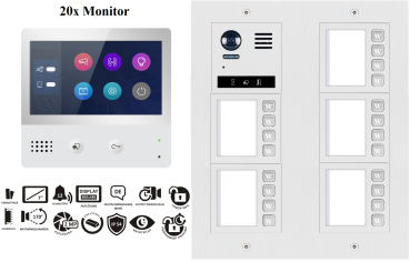 Preview: 20-Familienhaus 2 Draht Bus Video Gegensprechanlage ZD471 + DT821